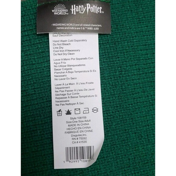 Harry Potter Hogwarts Slytherin Uniform Scarf Costume Accessory - Picture 3 of 3